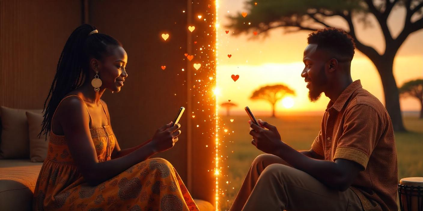 a man a lady in a long distance relationship